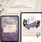 Purple floral Save The Date Wedding Website template with RSVP form
