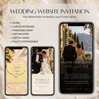 Lemon wedding website template with music, live countdown, RSVP, gift registry and editable guest information.