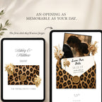 Overview of the leopard print save the date website template features and customization options.