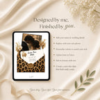 Editable Canva save the date website template with customizable colors, fonts, text, and photos.