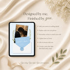 Editable Canva save the date website template with customizable colors, fonts, text, and photos.