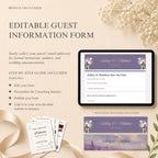 Lavender wedding website template for online save the date announcement