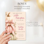 Baby shower website template featuring a bonus printable invite
