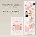 Baby shower website template including homepage, RSVP page, registry, countdown, and event details.