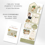 Baby shower website template including homepage, RSVP page, registry, countdown, and event details.