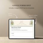 Baby shower RSVP website with integrated online guest response collection.