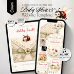 Love Bug baby shower website template featuring an interactive baby shower website with RSVP.