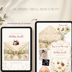 Fully editable Love Bug baby shower website template designed in Canva.