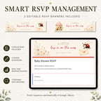 Baby shower RSVP website with integrated online guest response collection.