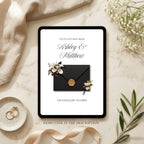 Luxury Canva wedding website template with RSVP page and mobile-friendly design