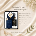 Luxury destination wedding website template with passport opening experience and RSVP form.