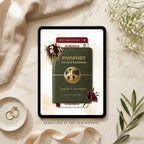 Luxury passport wedding website template for destination weddings with editable RSVP form