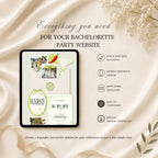 Feature overview of the Margs and Matrimony bachelorette website including RSVP forms, travel details and party information