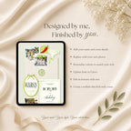 Fully customizable Canva bachelorette website template with editable text, photos, colors and event details.