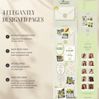 Preview of the included pages inside the Margs and Matrimony bachelorette website template.