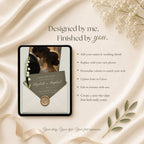 Interactive save the date website template showcasing RSVP tools, mobile-friendly design, customization options, and elegant envelope styling.