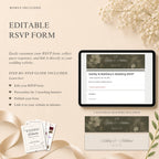 Wedding RSVP page template included with editable Canva wedding website