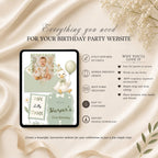 One Silly Goose birthday website template highlighting RSVP, mobile access, and editable Canva features.