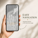 Mobile passport wedding website showing easy navigation buttons that guide wedding guests to each invitation section.
