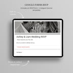 Passport wedding website with Google Forms RSVP for collecting and managing guest responses online.