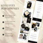 Editable RSVP page included with black destination wedding website template.
