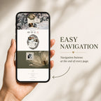 Mobile-friendly photo booth wedding website with simple navigation and RSVP access.