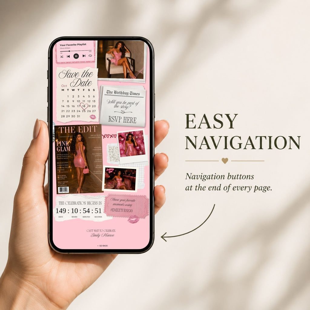 Mobile-friendly birthday website with easy navigation and online RSVP access.