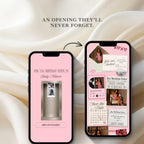 Fully editable pink birthday website template designed in Canva.