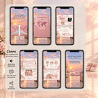 Pink passport baby shower video showing airplane opening, passport reveal, baby shower details, RSVP and closing scenes.