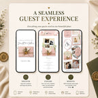 Beautiful pink wedding website offering guests a seamless digital invitation experience.