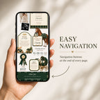 Preppy baby shower website on mobile showing easy navigation for guests to browse the interactive shower invitation.