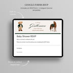 Preppy baby shower website with Google Forms RSVP for collecting and managing guest responses online.