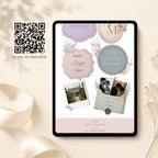 Romantic floral wedding website homepage template editable in Canva