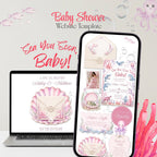 Sea You Soon baby shower website with an elegant underwater watercolor theme and RSVP.