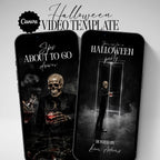 Sips About to Go Down Halloween party video invitation with a dark cinematic adult Halloween design and editable Canva template.