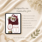 Fully customizable wine-themed bachelorette website template editable in Canva.