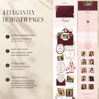 Preview of the included pages inside the Vino Before Vows bachelorette website template.