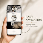 Mobile-friendly wedding photo booth website with simple navigation and RSVP access.