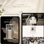 Opening homepage of the wedding photo booth website featuring the interactive invitation and photo booth.