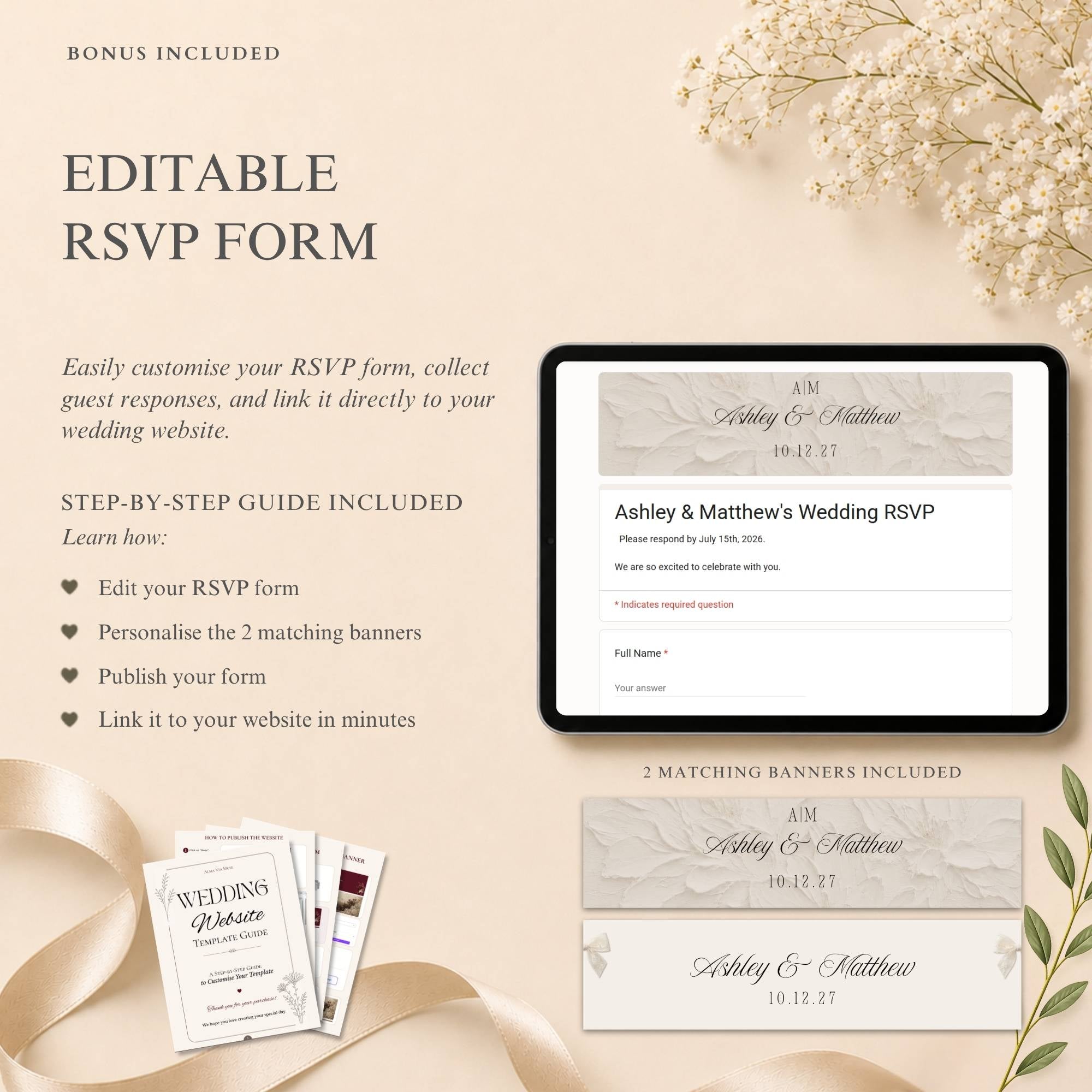 Interactive envelope opening page for wedding website template