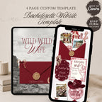Wild Wild Wife bachelorette website template featuring a western-inspired last rodeo theme with RSVP