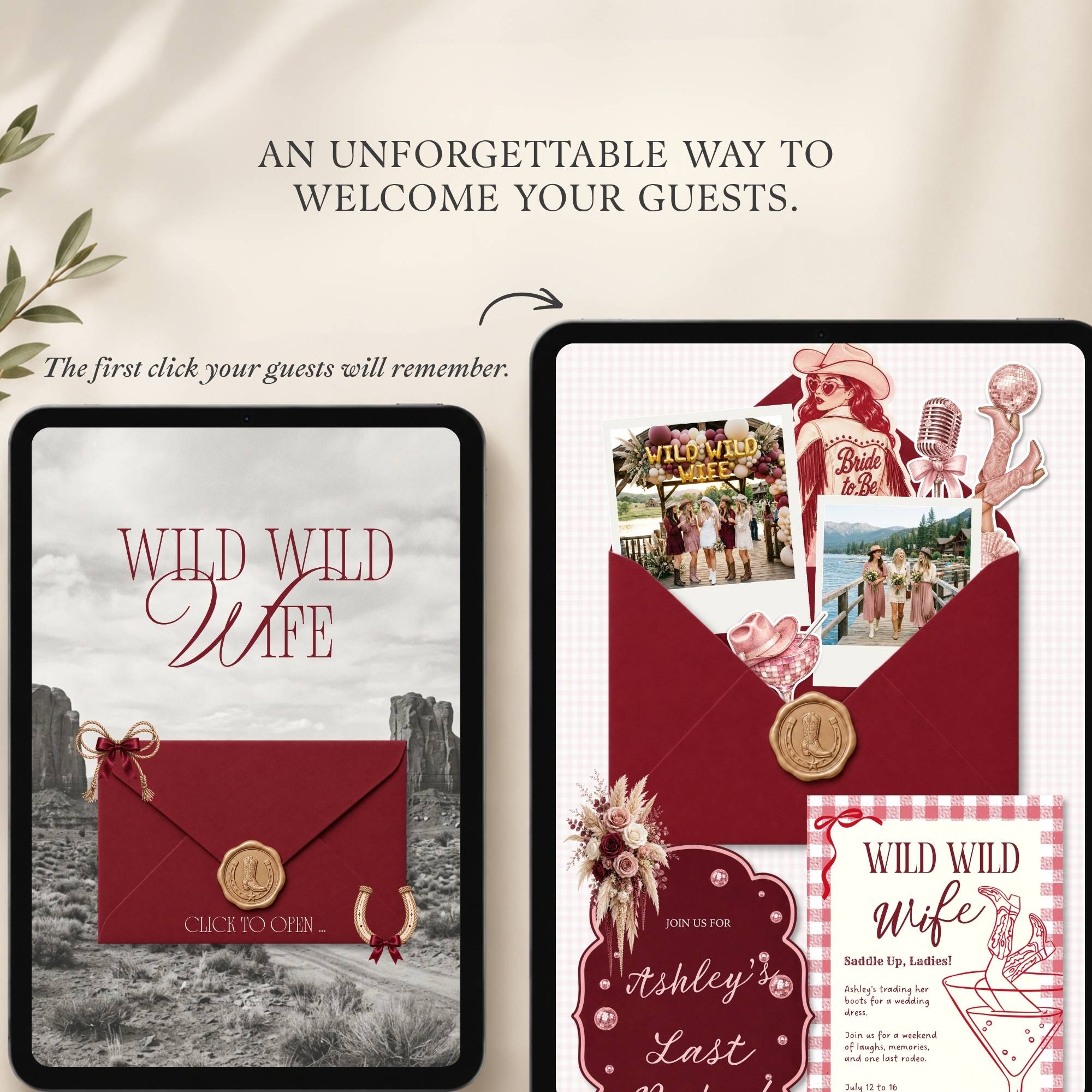 Detailed guide showing what is included in the Wild Wild Wife bachelorette website template